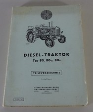 Teilekatalog / Ersatzteilliste Steyr Diesel Traktor Typ 80, 80a, 80s Stand 1954