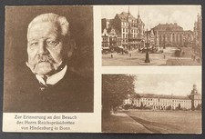 Privat-Postkarte 81 D1 Erinnerung an den Besuch Hindenburgs in Bonn Ungebraucht