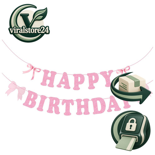 Happy birthday banner rosa - birthday,