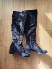 Tamaris Damen Overkniestiefel Schwarz Aus Wildleder Größe 42 Sehr Guter Zustand