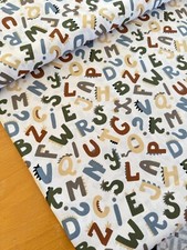 Baumwollstoff buchstaben - baumwollstoff,
