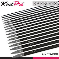KnitPro Karbonz Sockenstricknadeln  15 cm Kohlefaser Nadelspiel  17 Größen