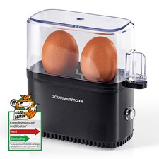 GOURMETmaxx Eierkocher schwarz für 2 Frühstückseier Eier Ei Kocher Kompakt Mini