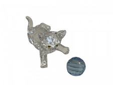  Swarovski Figur 631857 Katze mit blauen Ball 5 cm. Top Zustand 