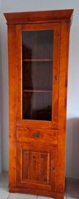 Massiv Holz Hoch Schrank  Vitrine Schublade italienischer Stil braun/cognac  (1)