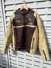 Retro Motorradjacke Herren Größe 2XL, Marke w-tec, Farbe Braun/Gelb