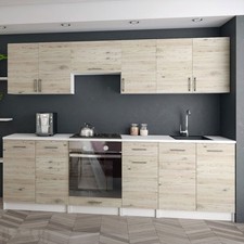 KÜCHE 240cm KÜCHENZEILE KÜCHENBLOCK MODERN  Einbauküche eiche bordeaux