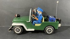 ? Nomura Polizei Jeep TN Japan Blechspielzeug 1960er grün-weiß selten Top läuft