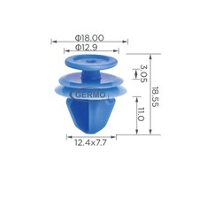 20 x Karosserie Clip Blau für