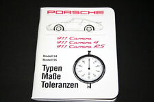 ORIGINAL PORSCHE 911 993 CARRERA + 4 + RS TYPEN MAßE TOLERANZEN HANDBUCH NEU