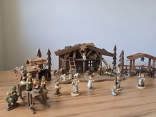 Ministurkrippe M. J. Hummel  mit  Licht , 17 Original Figuren und viel Zubehör