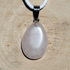 Rosenquarz Tropfen Heilstein Anhänger | Edelstein Chakra Schmuck Natur Kristall