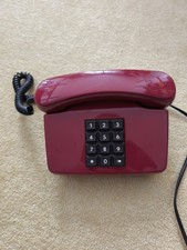 1 Vintage Tastentelefon Rot Post FeTAp  Telefon 751-1  alt mit Kabel Siemens