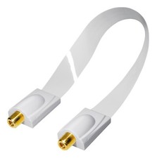 Fensterdurchführung SAT Kabel 28cm Flachkabel VERGOLDET 4K UltraHD Tür SLIM Weiß