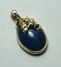 Lapislazuli Nugget Goldanhänger .585 Gold Handarbeit    # G 6016
