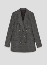 Zara Woman Kariert Blazer Kurz Mantel Doppelreihig Karo Blogger Instagram Jacke
