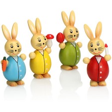 4x Deko-Osterhase aus Holz -