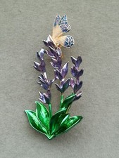 Lavendel Mit Schmetterling Brosche Gold Lavendelblüten Blumen Blüten Floral