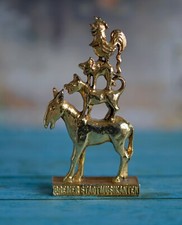 Bremer Stadtmusikanten Brüder Grim Fairy Story Metallfigur Esel Hund Katze Coc
