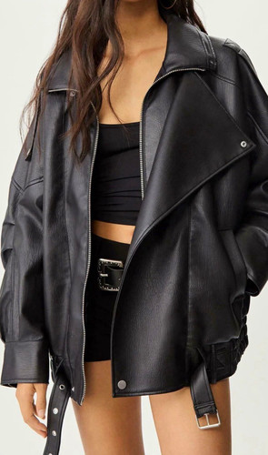 Damen bikerjacke oversize kurz - damen,