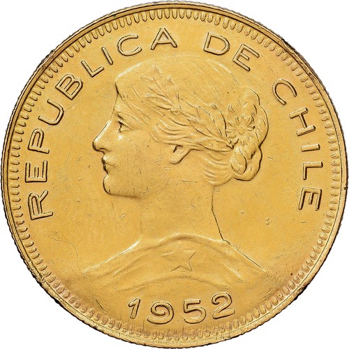 Chile 100 pesos 1952 - chile,,