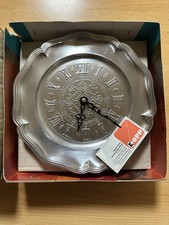 Zinnuhr Wanduhr Schöler Quarz  Made in Germany Durchm. ca. 23 cm Zinn