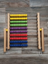 Rechenschieber Rechenrahmen Holz Kugeln Lern Spielzeug Schulanfang