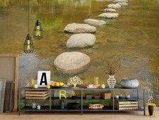 3D See Steine Q8644 Tapete Wandgemälde Fototapete Selbstklebend Kay