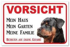 Schild - Vorsicht Rottweiler - Mein Haus - Achtung Hund Wachhund Warnschild
