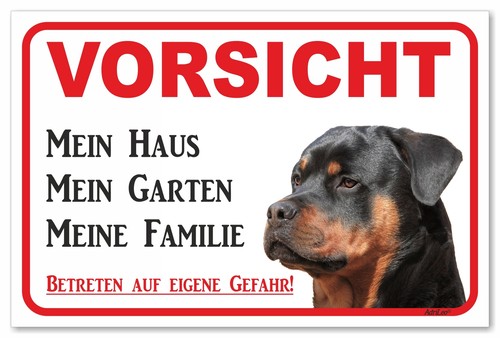 Schild vorsicht rottweiler - schild,