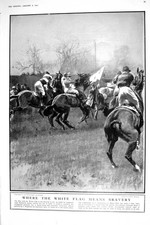 Alte 1921 weiße Flagge Pferde