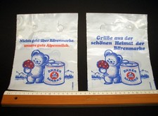 10 Stck. Vintage Plastiktütchen (16,5 x 23cm) - "Bärenmarke Kondensmilch"