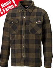 Dickies Holzfällerhemd Portland Khaky Fleece gefüttert Hemd Holzfäller Khaki