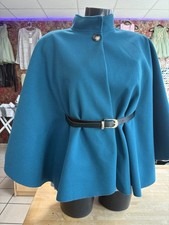 Eleganter Cape-Mantel in Petrolblau – wie neu!