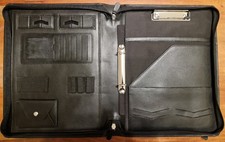 HÖRNER BERLIN Konferenzmappe DIN A4 Schwarz Echtes Leder Aktenordner Dokumente