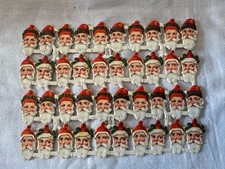 40 alte Glanzbilder Oblaten als Bogen altes Original Christmas Weihnachtsmann 3.