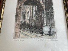 Original Radierung Lübeck Burgtor  Prof. Paul Geissler