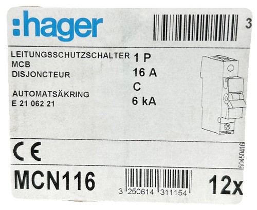 Hager mcn 116 ls - 116,