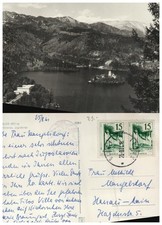 BLED Slovenija Jugoslavija 1961 Antike Ansichtskarte selten alt gelaufen histor