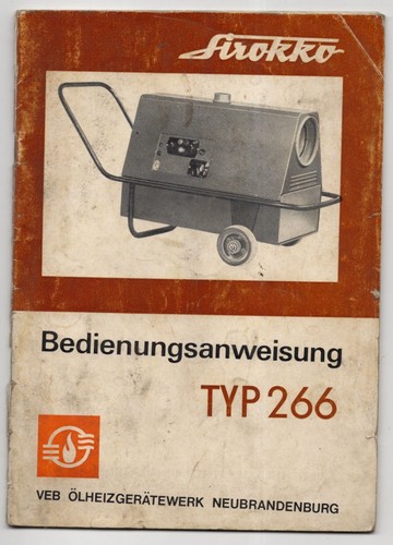 Bedienanweisung sirokko typ - bedienanweisung,