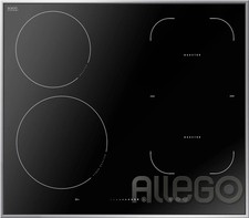 Induktionskochfeld 60cm autark 4 Zonen Slider Edelstahl Brückenfunktion