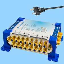 SAT Multischalter 17/8 mit Netzteil für 4 Satelliten für 8 Receiver Digital HDTV