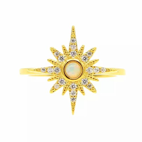 Damen gold ring - gold, zirkonia