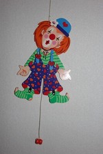 Vintage Mertens Kunst Hampelmann Holz Figur 1990  ca. 27 cm TOP