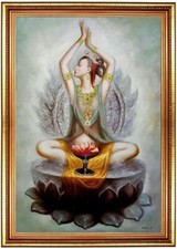 Ölbild erotische Frau mit