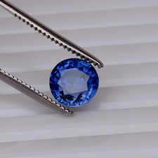 5,10 ct. Royal Kashmir Blauer Saphir Rundschliff Edel Lose Edelstein