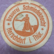 DDR oder Vk Bierdeckel, Schmiedeknecht, Herschdorf, Thüringen, Rs Zeche
