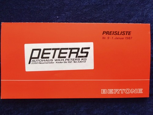 Fiat bertone 9 preisliste - bertone, 1/9