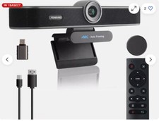 TONGVEO 4K 4X Zoombare Webcam für Konferenz TV Raum System mit Dual Mikrofonen und
