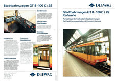 Duewag Datenblatt Stadtbahnwagen Gt8-100 C /2-System Verkehrsbetriebe Karlsruhe